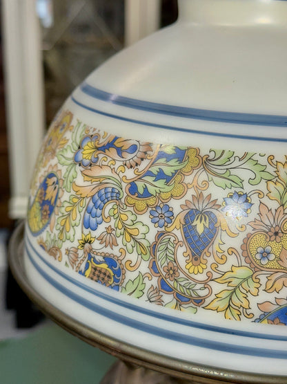 Vintage Paisley Glass Shade Student Lamp – Electrified Metal Base