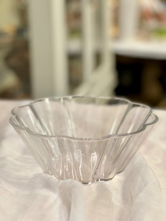 Pyrex France Blue Ribbed Glass Bowl – Vintage Kitchen Decor