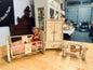 Vintage 1940s Wooden Doll Furniture Set – “Dolly’s Room” (Crib, Wardrobe & High Chair with Doll)