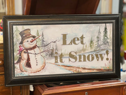 "Let It Snow!" Framed Winter Wall Art