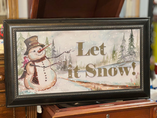 "Let It Snow!" Framed Winter Wall Art