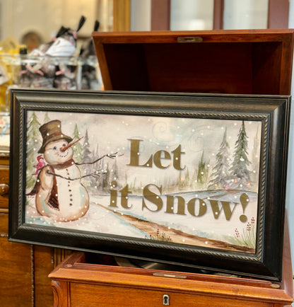 "Let It Snow!" Framed Winter Wall Art