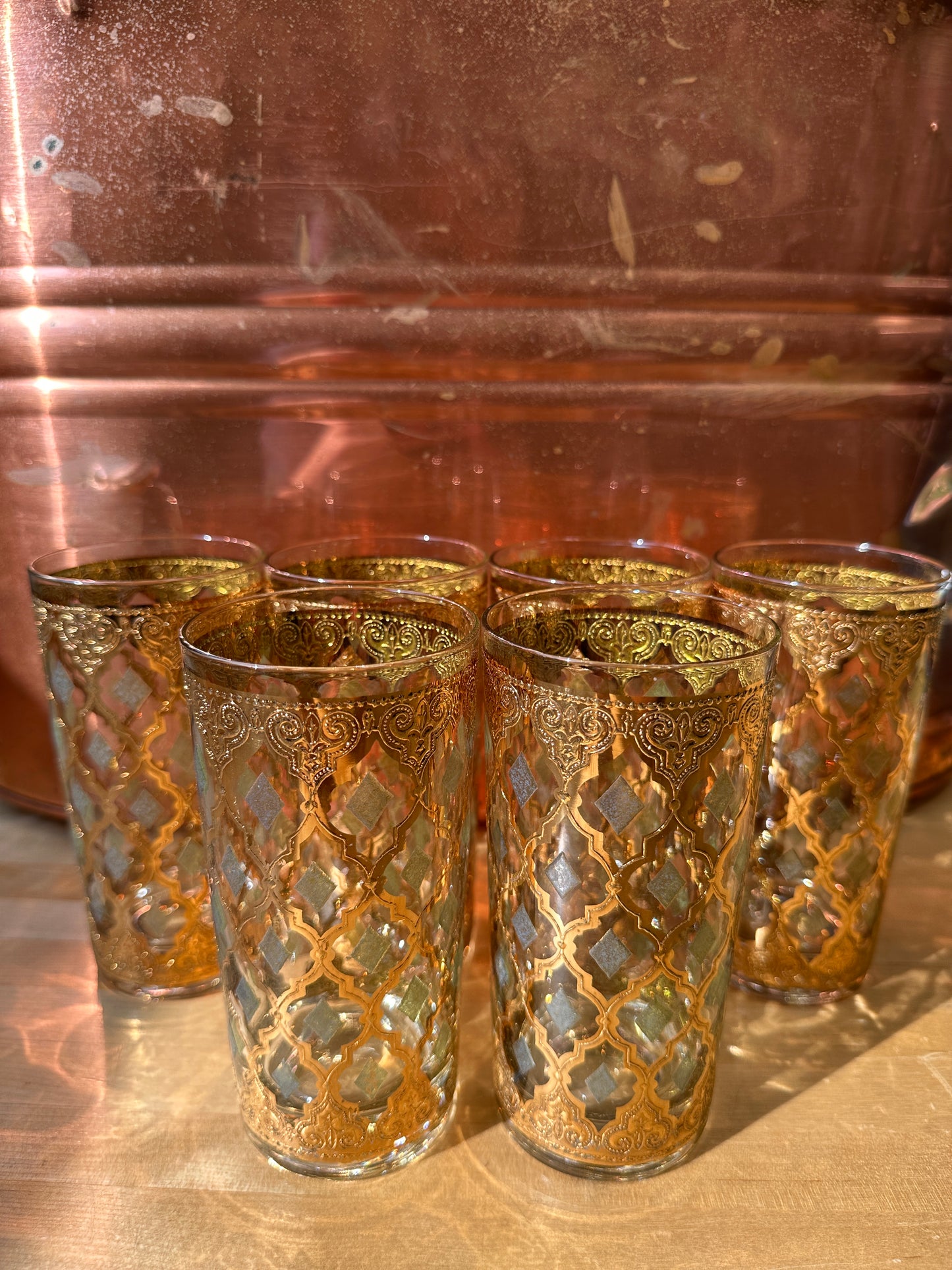 Vintage Culver Valencia 22K Gold Glassware