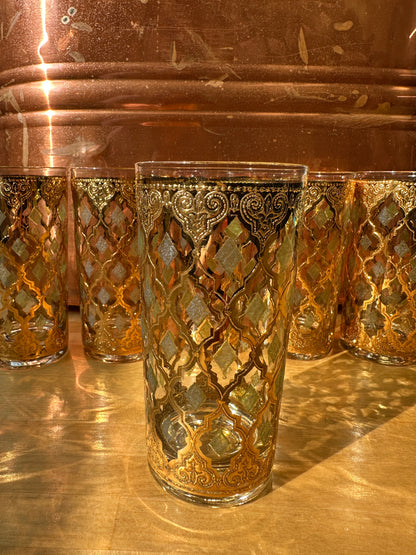 Vintage Culver Valencia 22K Gold Glassware