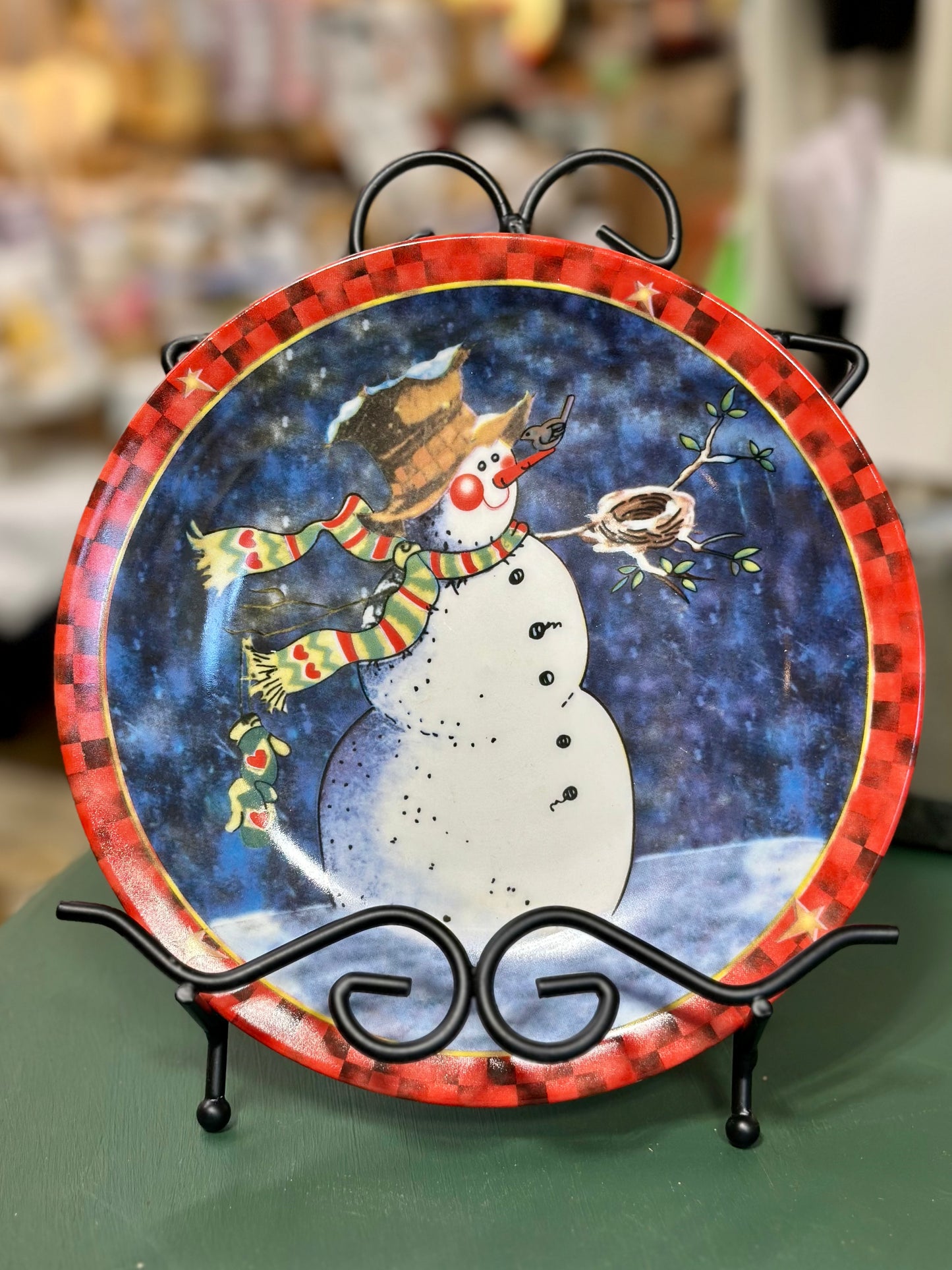Decorative Ceramic Plate & Holder Holiday Set
