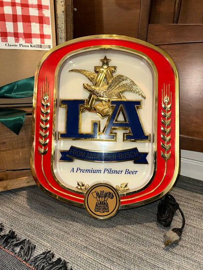 Vintage Anheuser-Busch LA Beer Lighted Sign (Premium Pilsner)