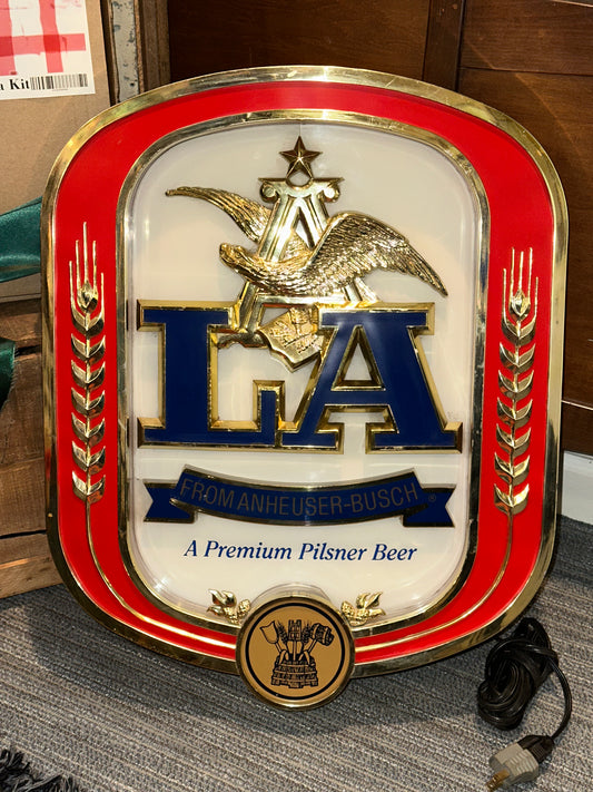 Vintage Anheuser-Busch LA Beer Lighted Sign (Premium Pilsner)