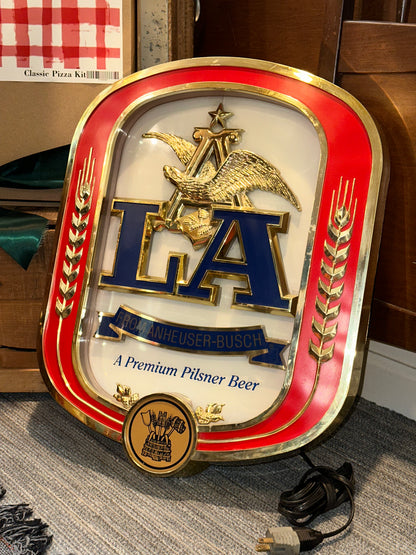 Vintage Anheuser-Busch LA Beer Lighted Sign (Premium Pilsner)