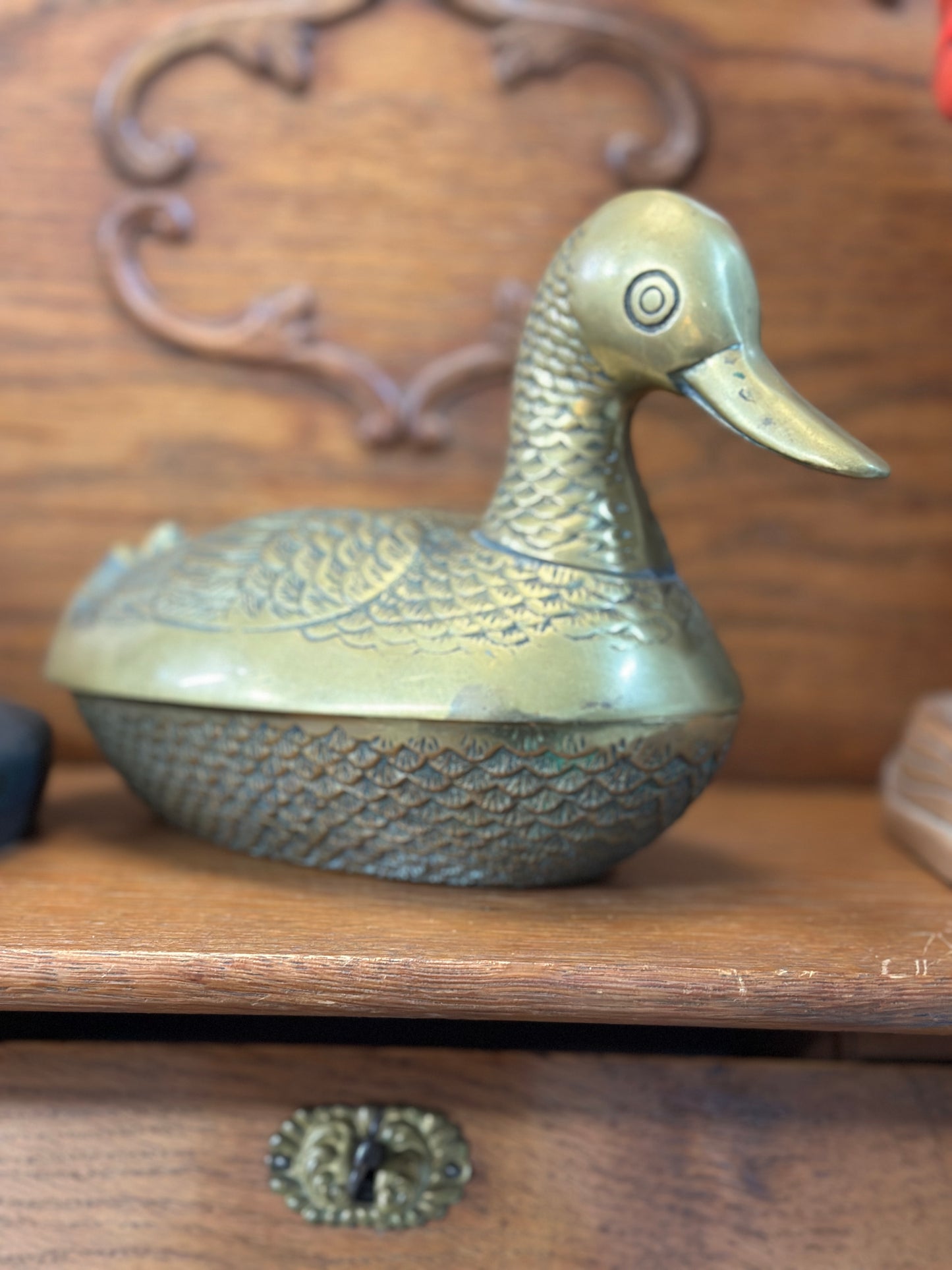 Retro 2 piece brass duck