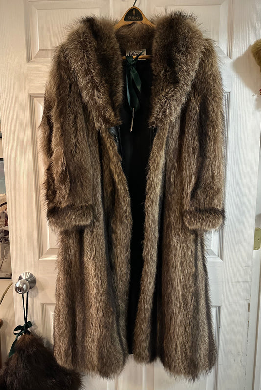 Authentic Vintage Raccoon Fur Coat
