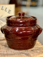 Vintage Brown Glazed Stoneware Crock Set – Rustic Kitchen Storage