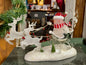 Light-Up Snowman Sleigh with Acrylic Reindeer Holiday Figurine