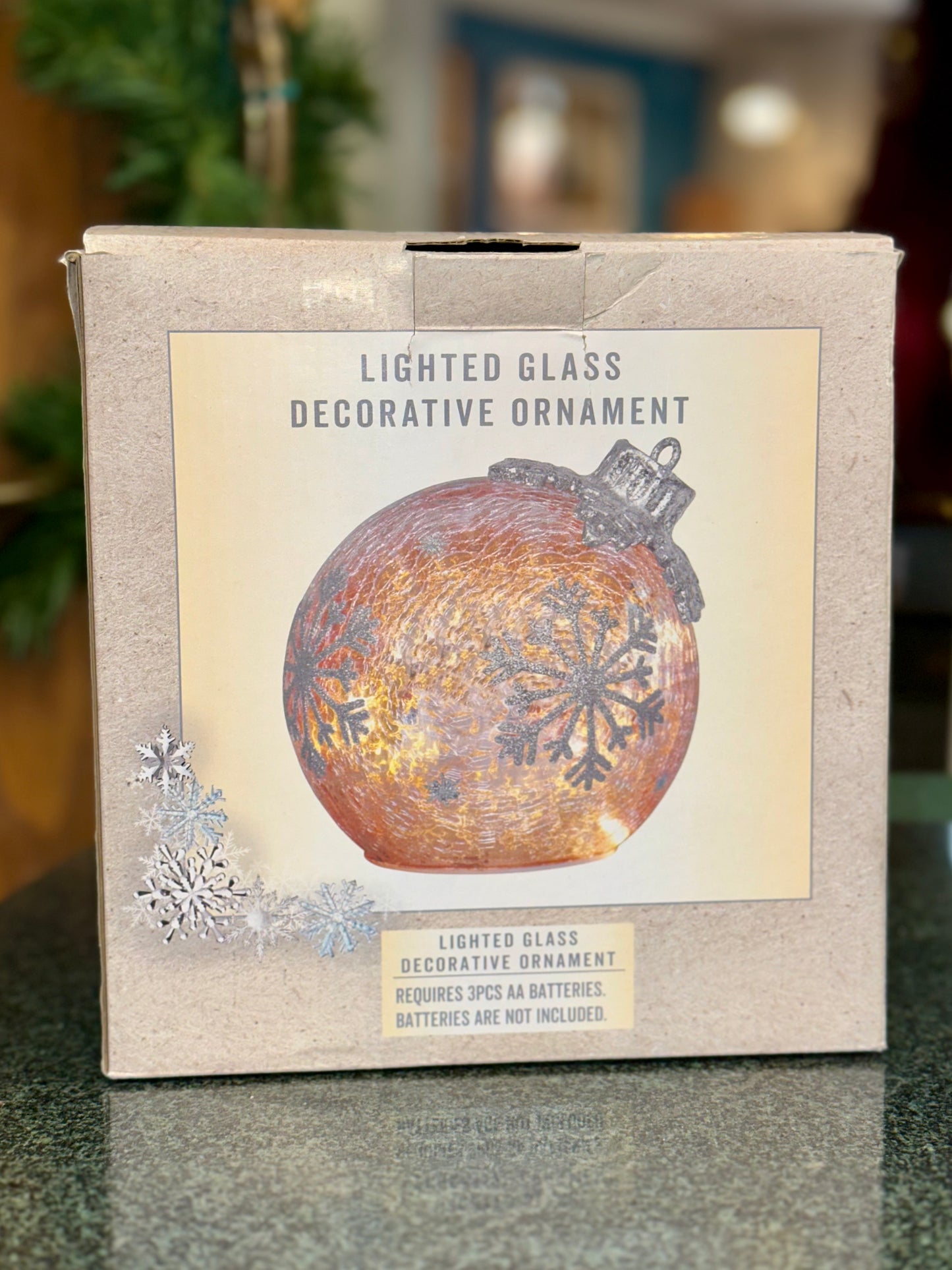 Cracker Barrel Exclusive Lighted Glass Snowflake Ornament – Rose Gold