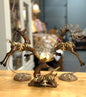 Vintage Ganz Metal Reindeer Candle Holder Figurines Set