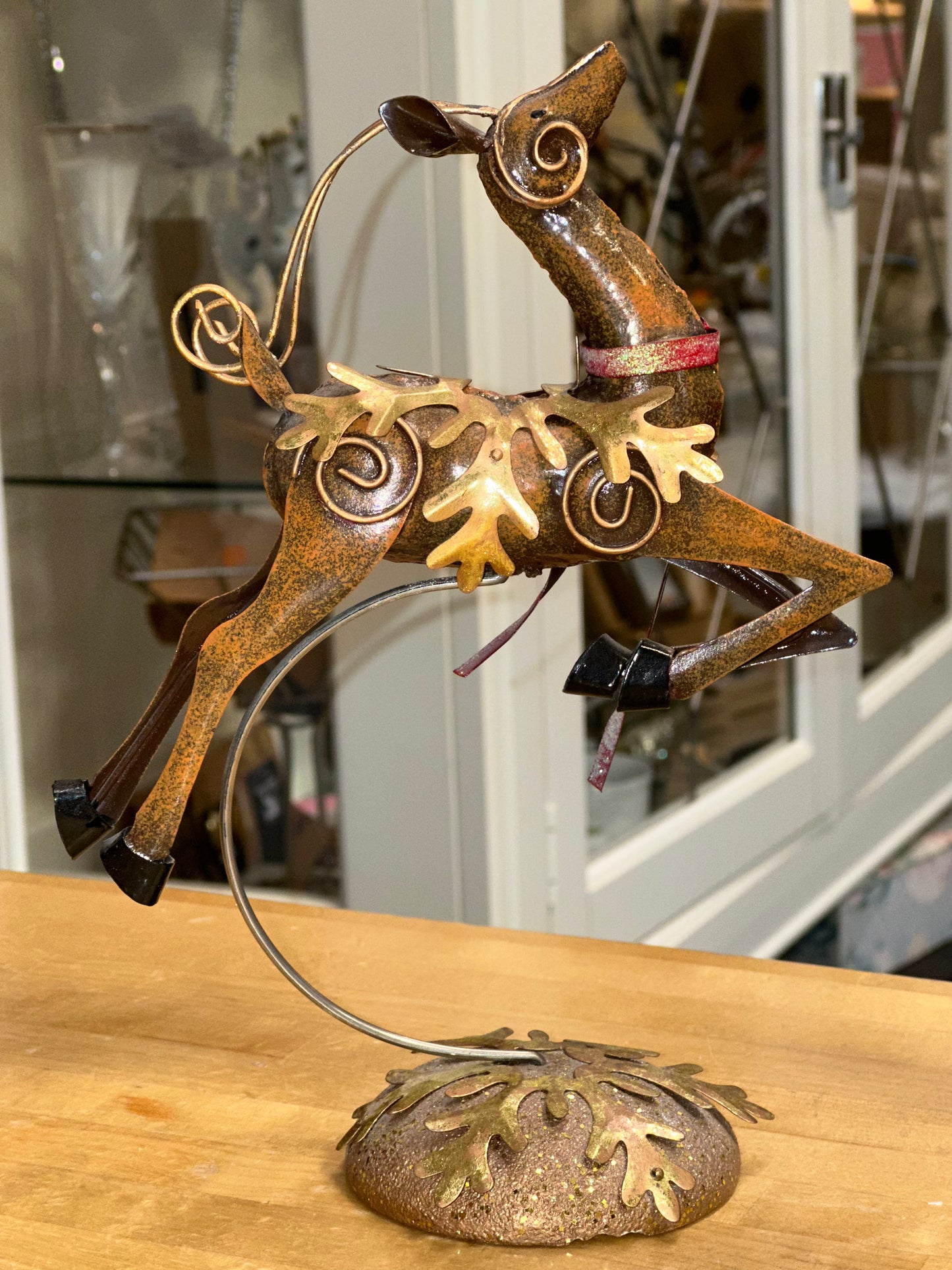 Vintage Ganz Metal Reindeer Candle Holder Figurines Set