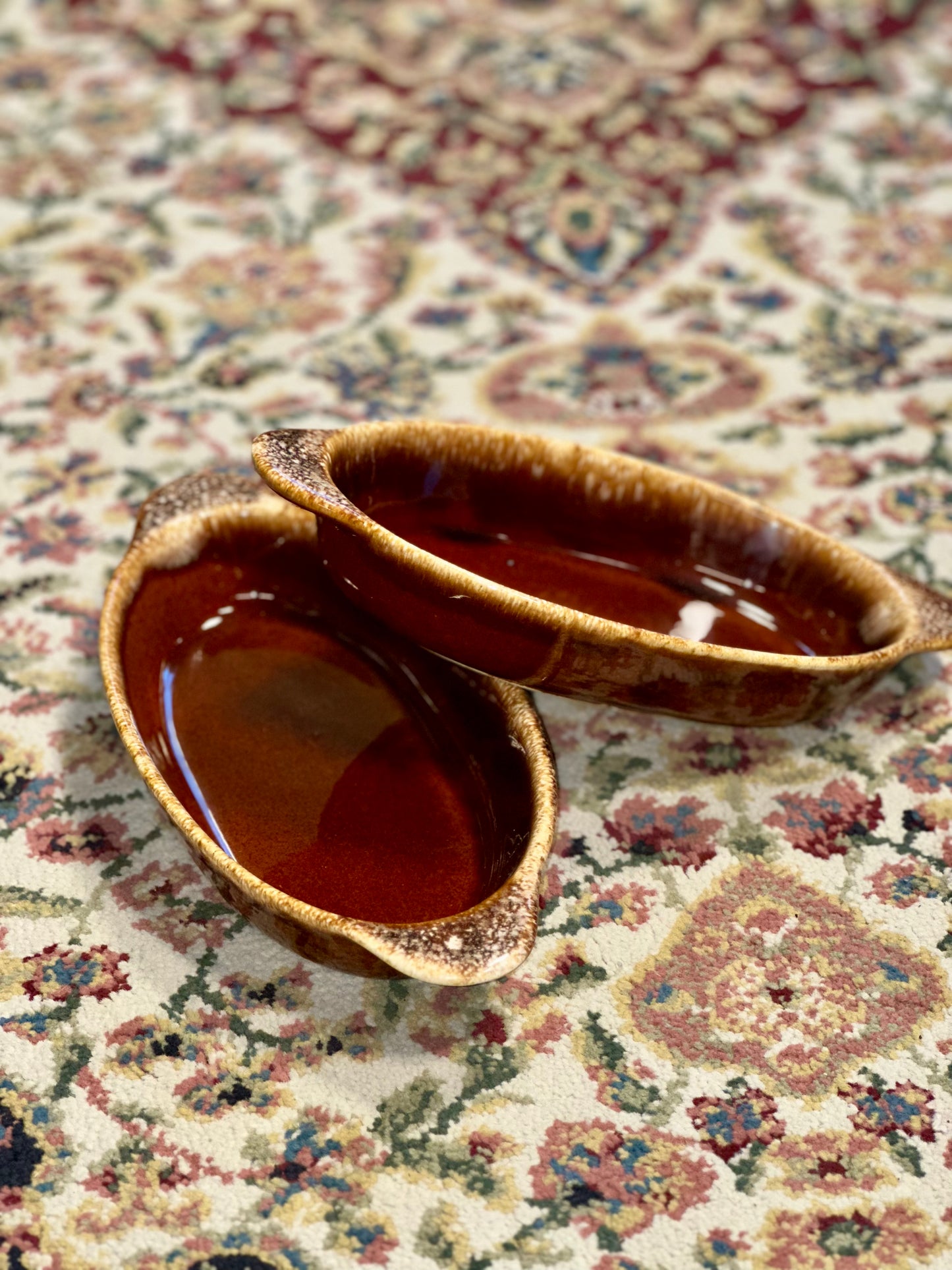 Vintage Hull Pottery Brown Drip Casserole Dish