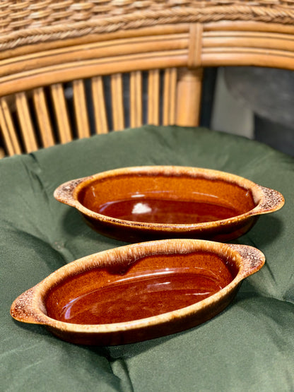 Vintage Hull Pottery Brown Drip Casserole Dish