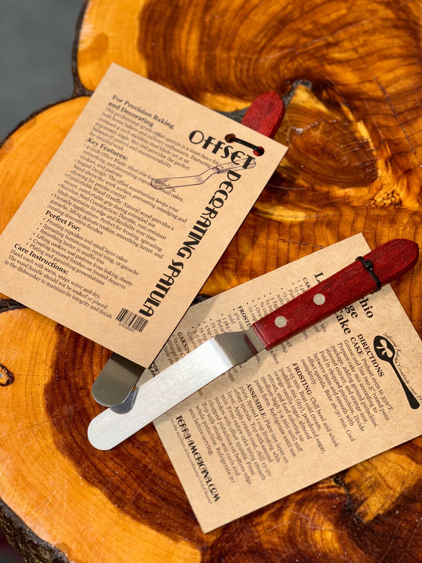 Professional Offset Decorating Spatula - 4" Blade with Wooden Handle