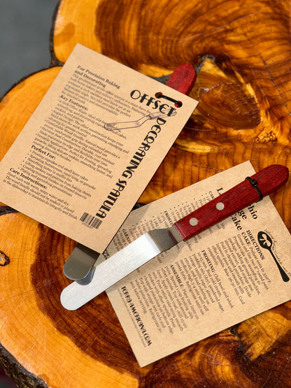 Professional Offset Decorating Spatula - 4" Blade with Wooden Handle
