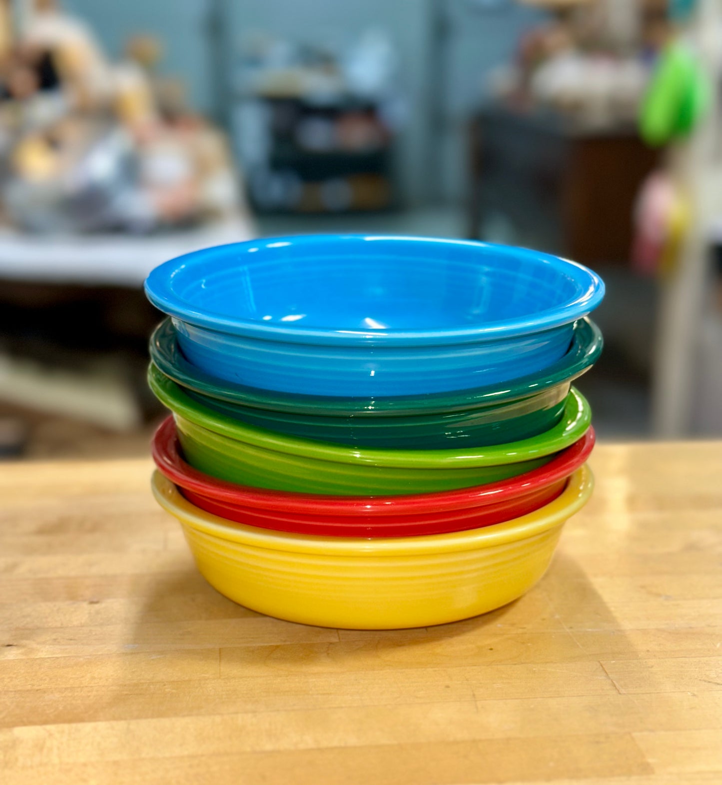 Vintage Multicolor Fiesta-Style Ceramic Plates & Bowls