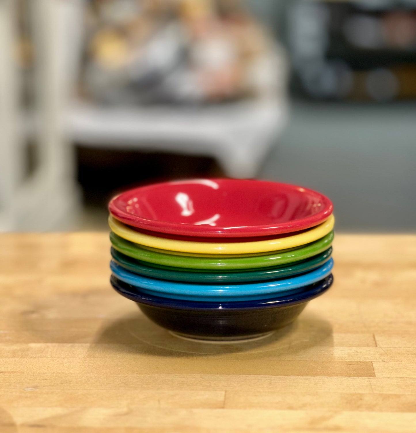 Vintage Multicolor Fiesta-Style Ceramic Plates & Bowls