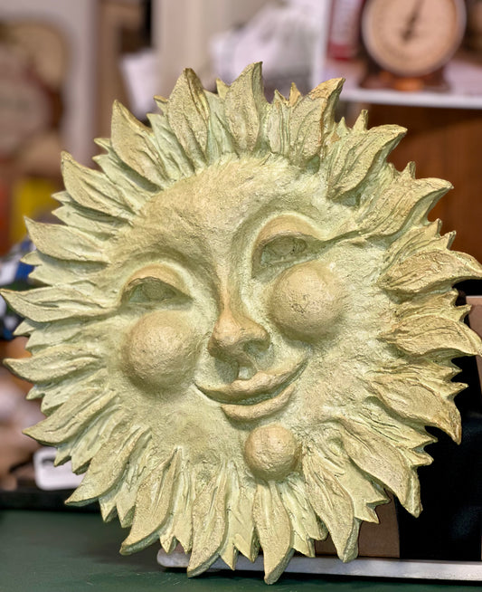 Vintage Plaster Sun Face Wall Decor