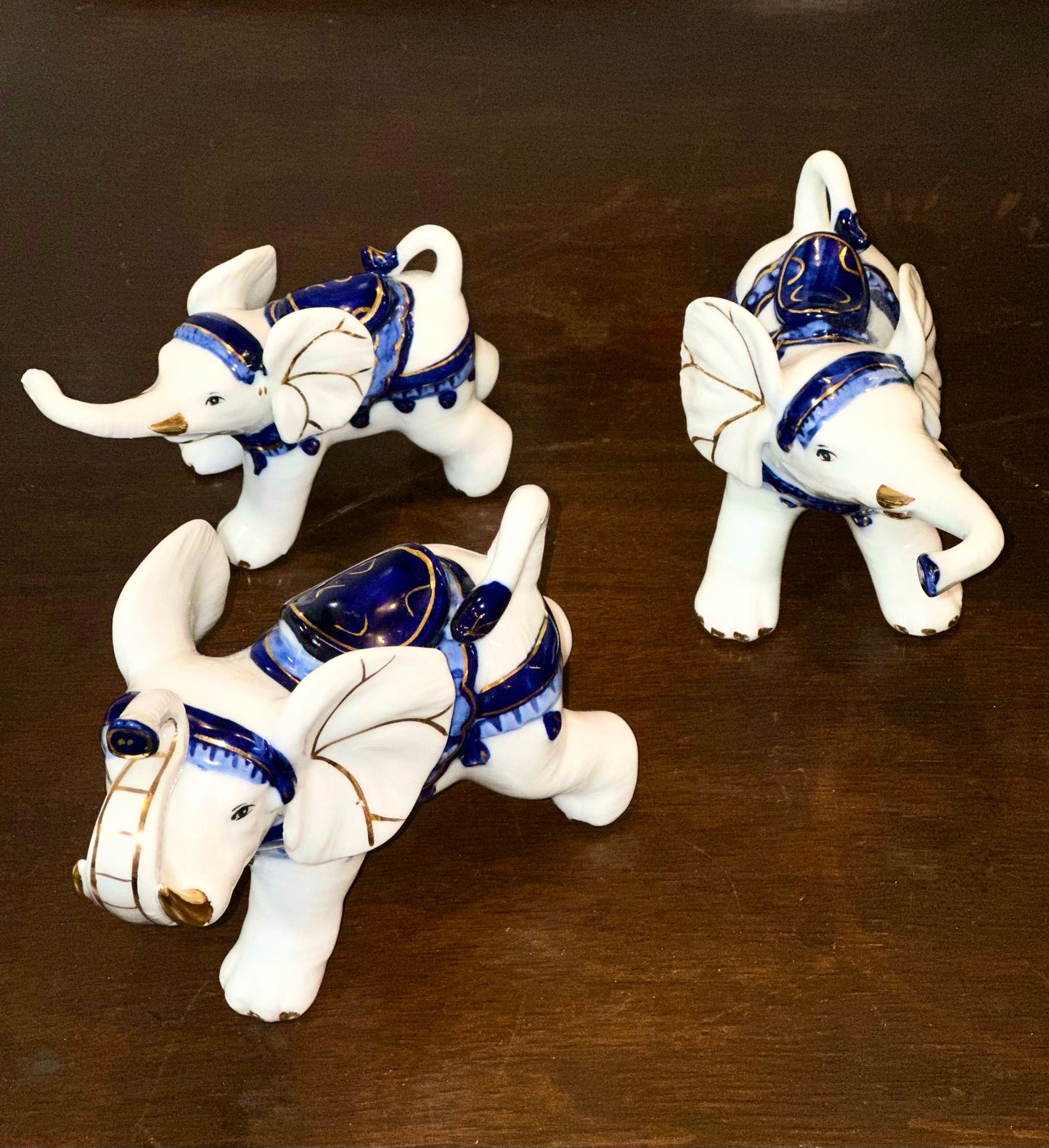 Chinese lucky elephant figurines set of 3 