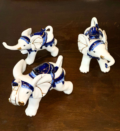 Chinese lucky elephant figurines set of 3 