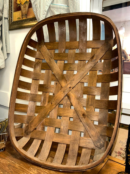 rustic farmhouse wooden basket tray kitchen storage decor