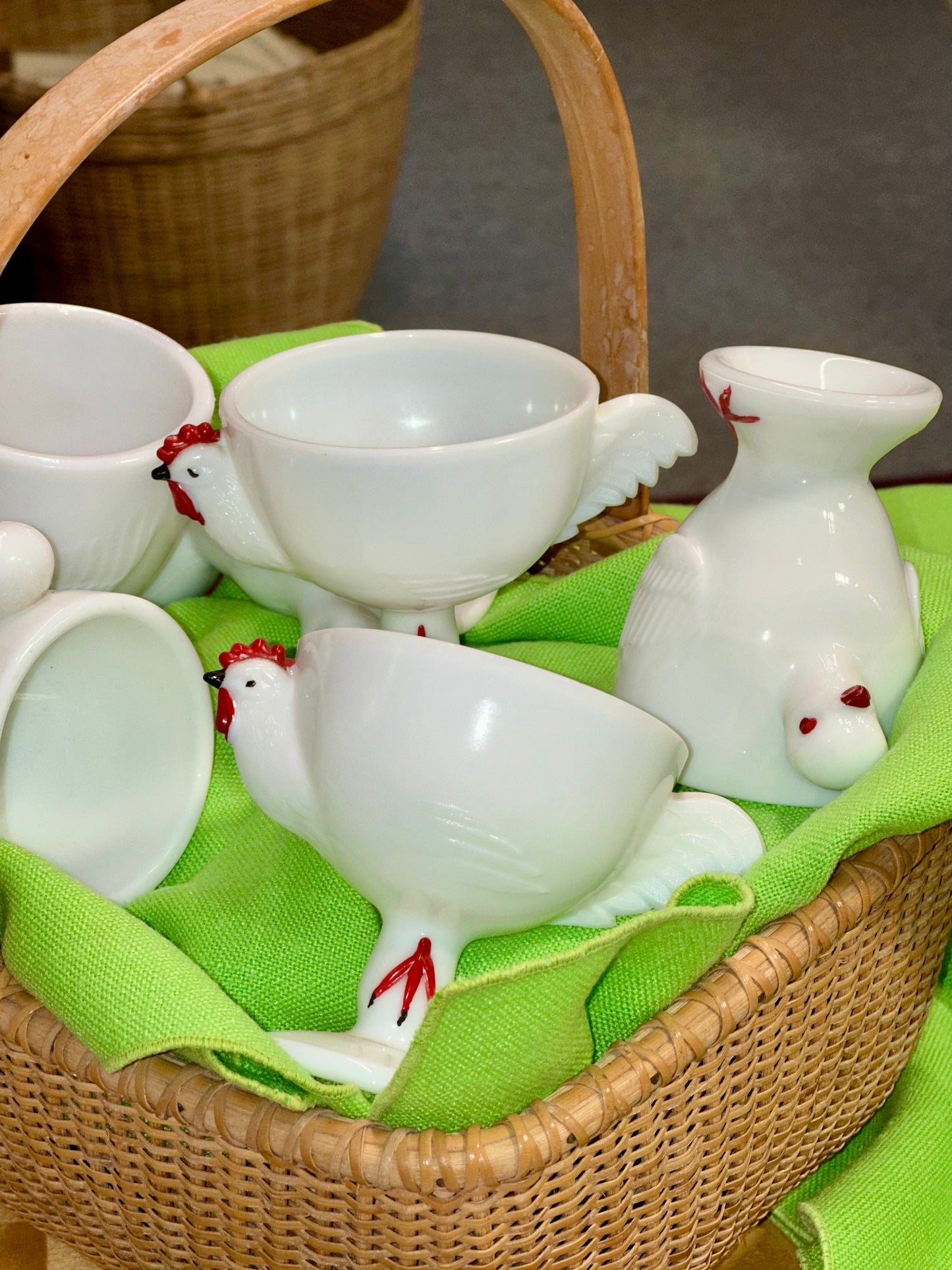Chicken egg cups serveware collectible kitchen decor