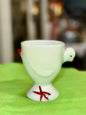 Vintage milk glass hen egg cup holder cottage core style