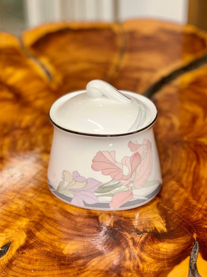 Vintage Noritake floral tea set sugar bowl 