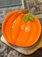 vintage pumpkin serving bowl ceramic harvest fall decor orange dish