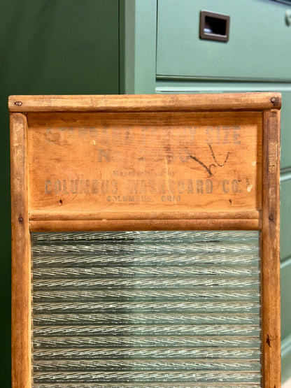 Columbus Washboard Co Standard Family Size No. 250 vintage washboard back side