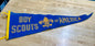 Vintage Boy Scouts of America blue felt pennant banner