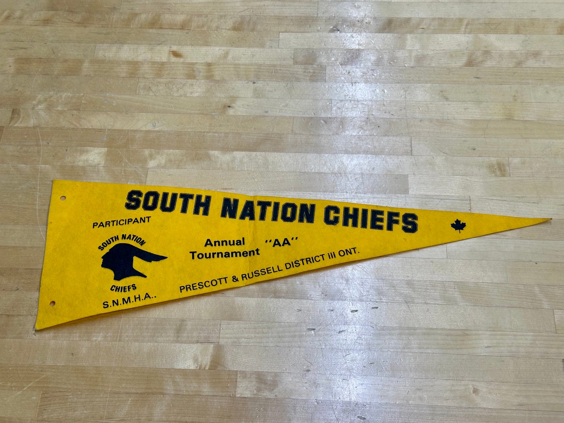 South Nation Chiefs vintage hockey tournament felt pennant