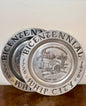 Vintage 1976 Bicentennial Whip City pewter commemorative plate