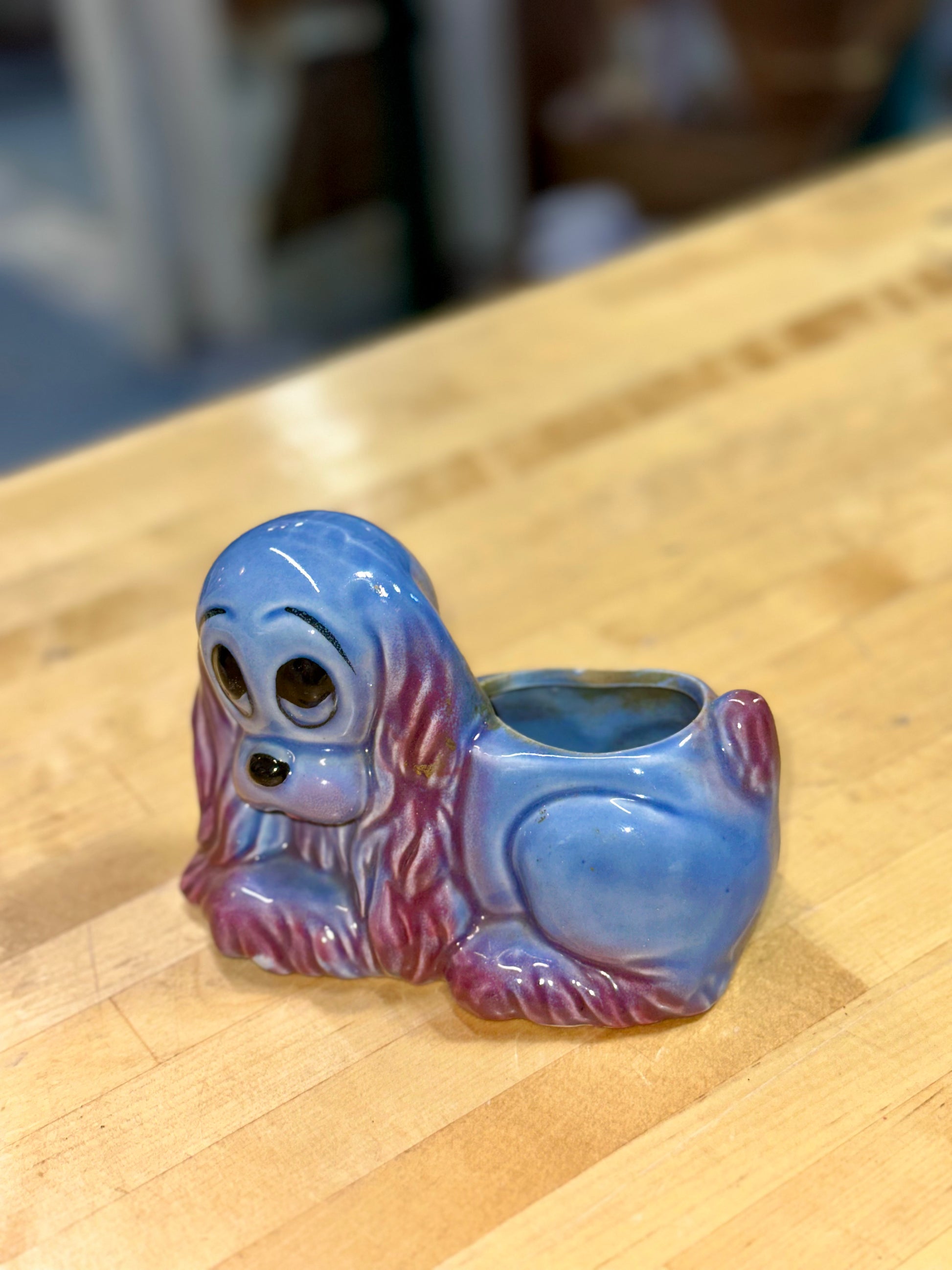 Mid century spaniel planter home decor