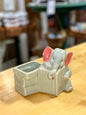 Ceramic grey elephant planter 