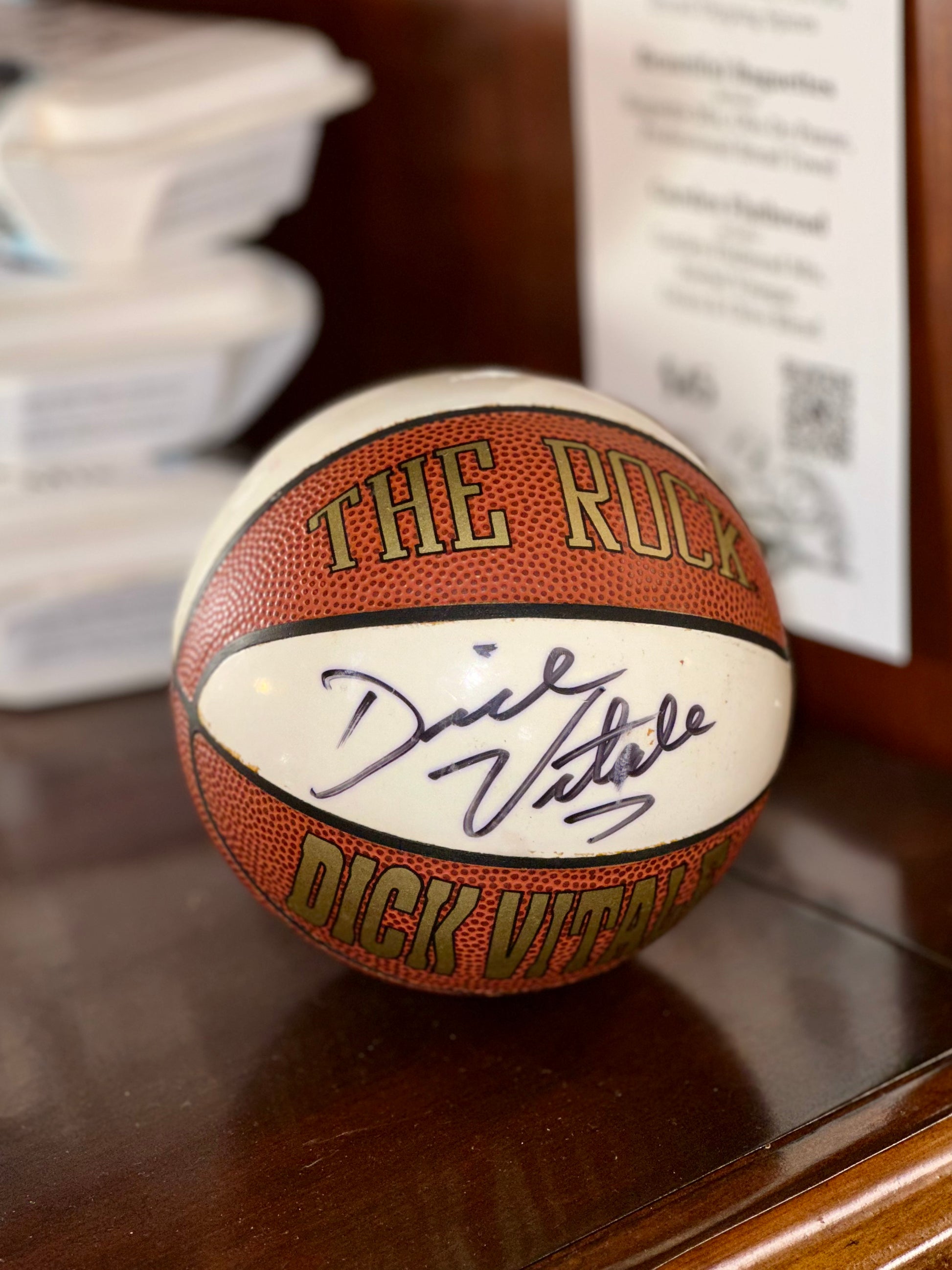 Sports memorabilia display basketball