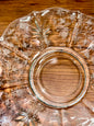 Vintage etched floral clear glass serving plate 
