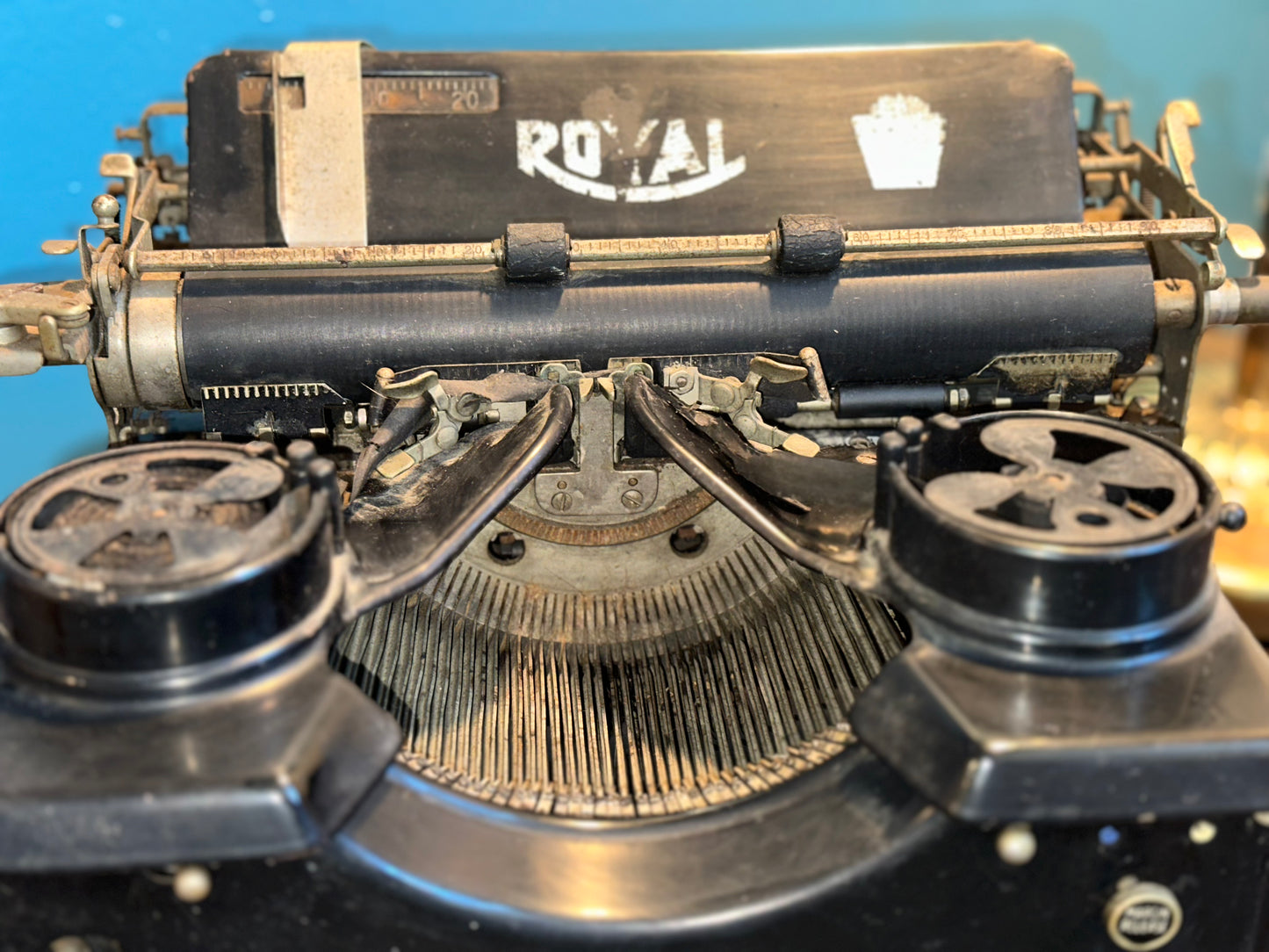 Royal typewriter with ribbon spools