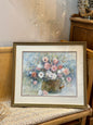 Original Louis Crescenzi watercolor floral still life with pink and white flowers