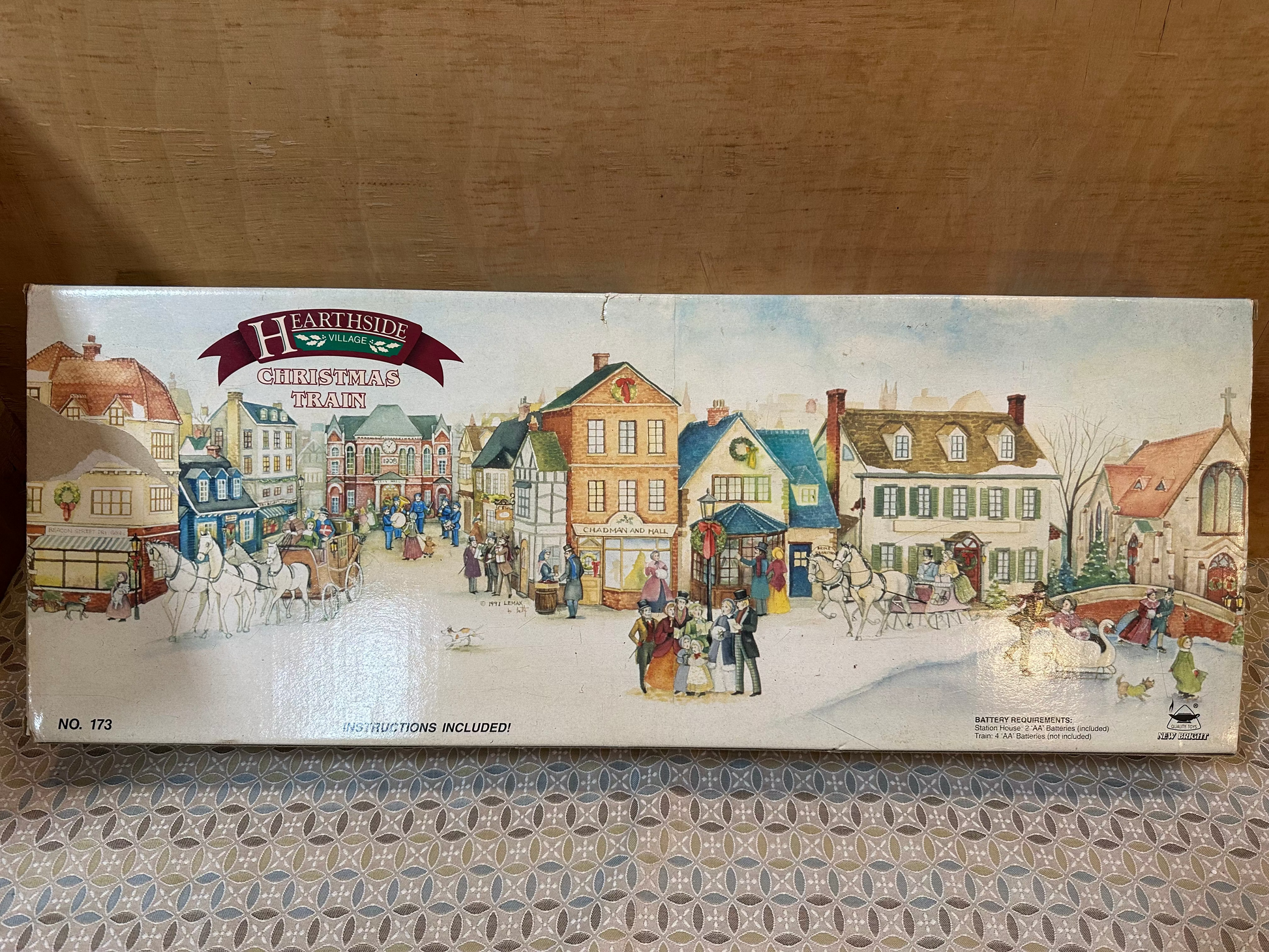 New Bright Hearthside Village Train Set Box Back