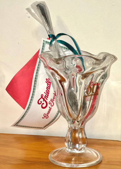 Vintage Friendly’s 60th Anniversary glass sundae dish 1935–1995