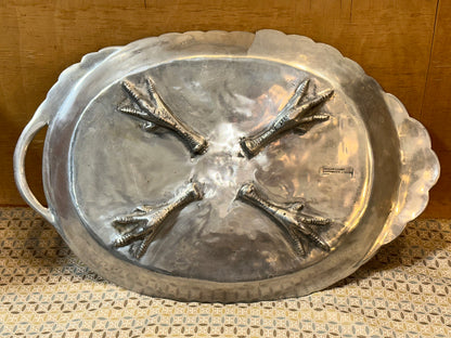 Back of vintage Arthur Court turkey serving platter