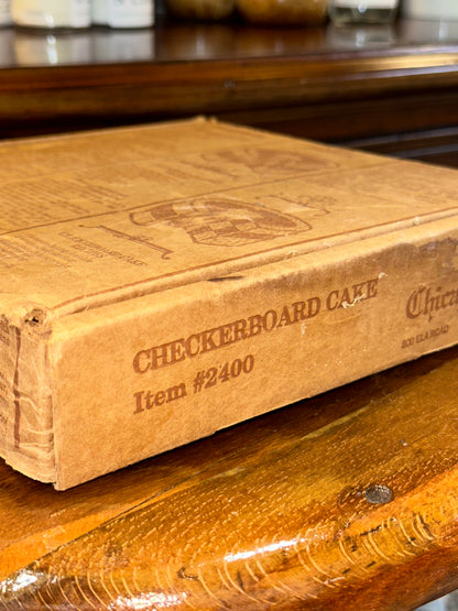 Vintage three 9-inch aluminum checkerboard cake pans