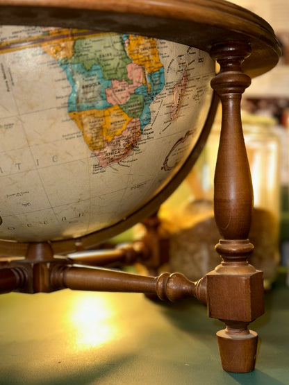 Wooden stand world globe home decor