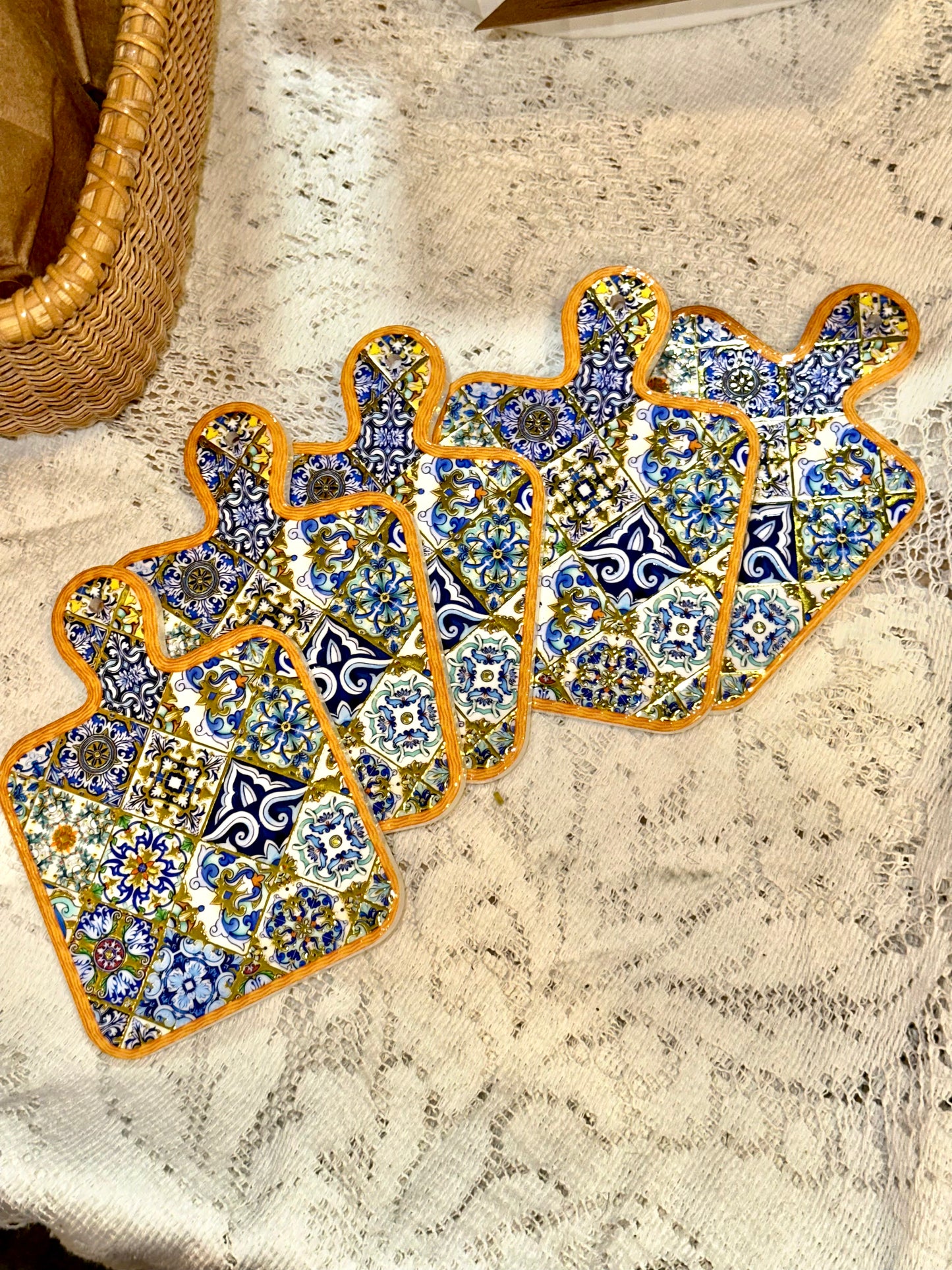 Orange mosaic mini decorative boards