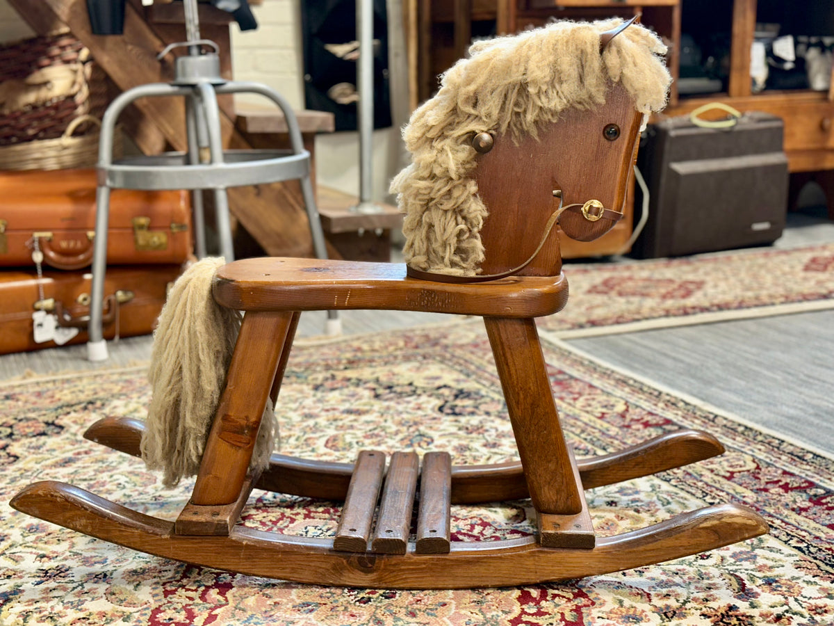 vintage wooden rocking horse